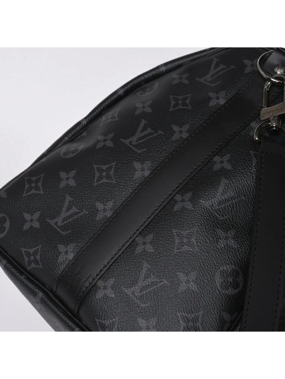 Louis Vuitton Keepall Bandouliere 45 Monogram Eclipse Canvas Black Leather